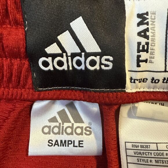 Adidas Shorts Mens Large Red Team Performance Sample Athleisure - Picture 9 of 13